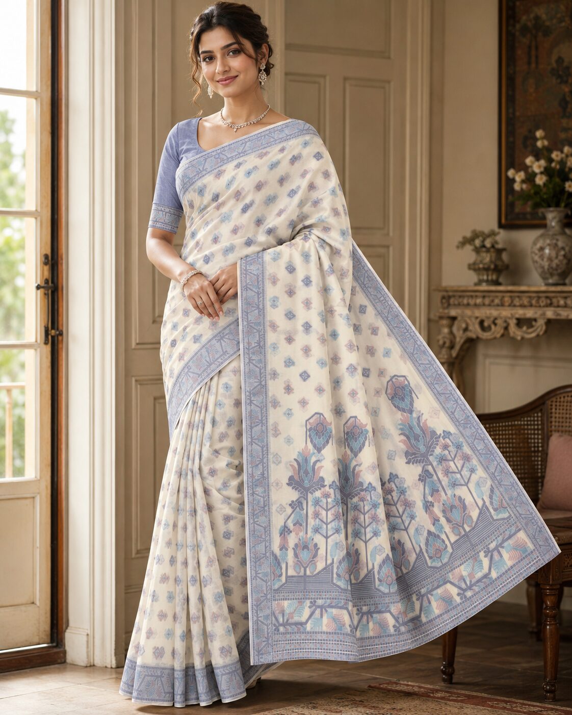 1 Jamdani Saree new - Image 1