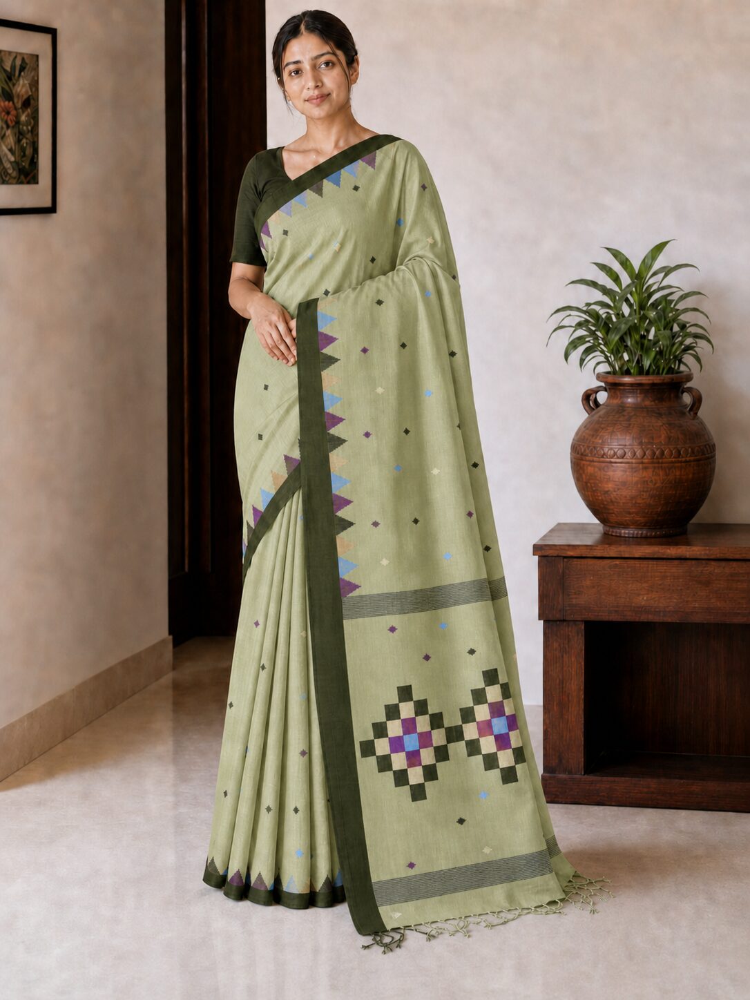 1 Cotton Saree new 2026 - Image 1
