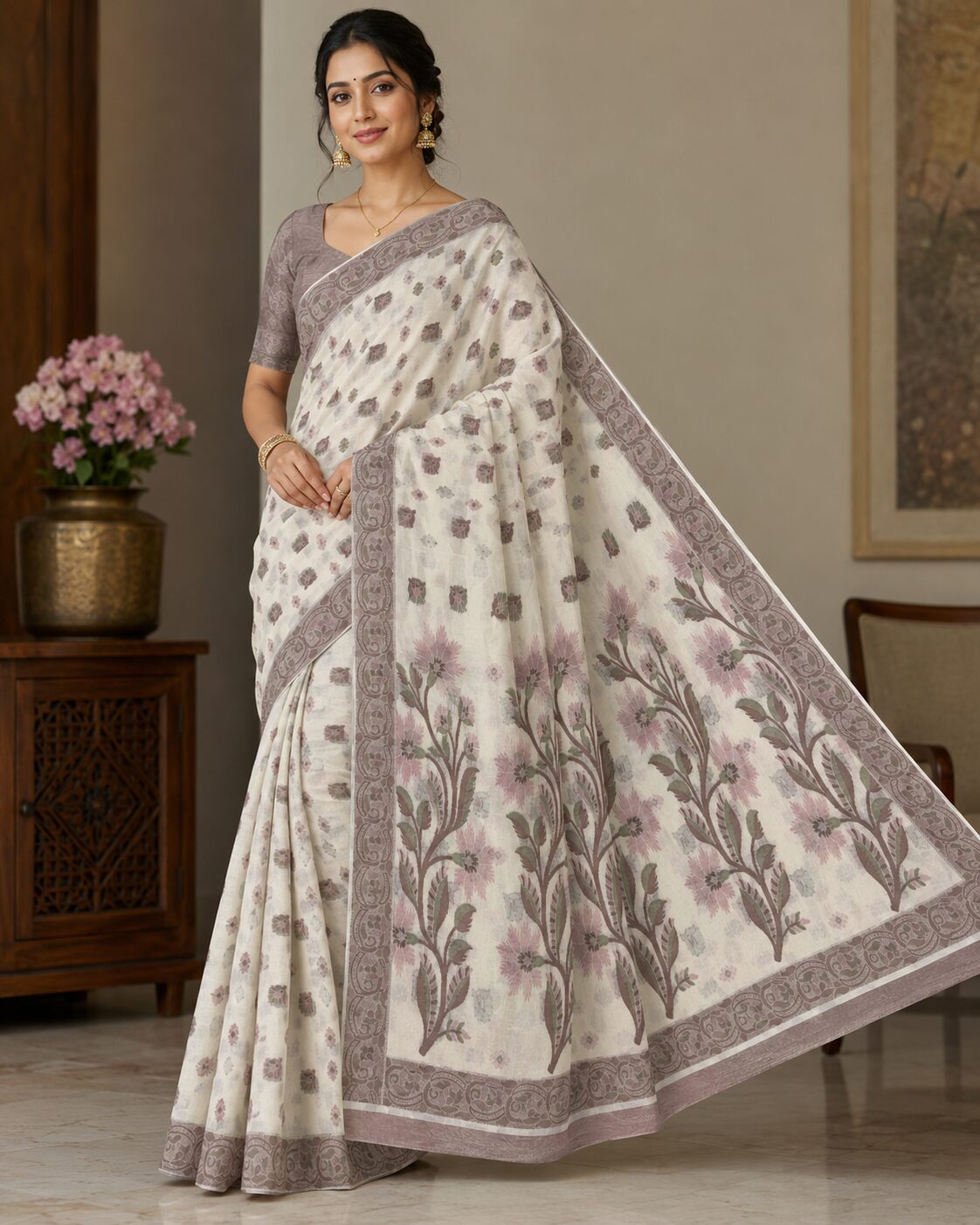 1 Jamdani Saree new - Image 1
