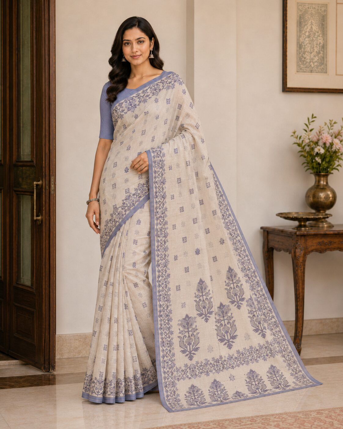 1 Jamdani Saree new - Image 1